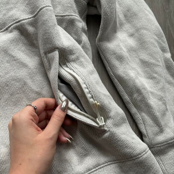 All In Motion Gray and White Half Zip Sweatshirt - Picture 5 of 6